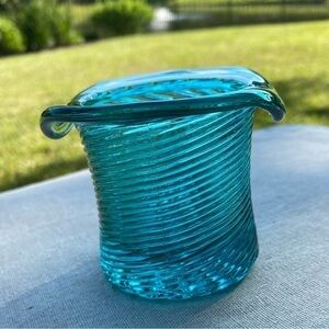 VINTAGE~AVON PITKIN~HEIRLOOM SWIRL~GLASS DESIGN~TOP HAT~TOOTHPICK HOLDER~G12